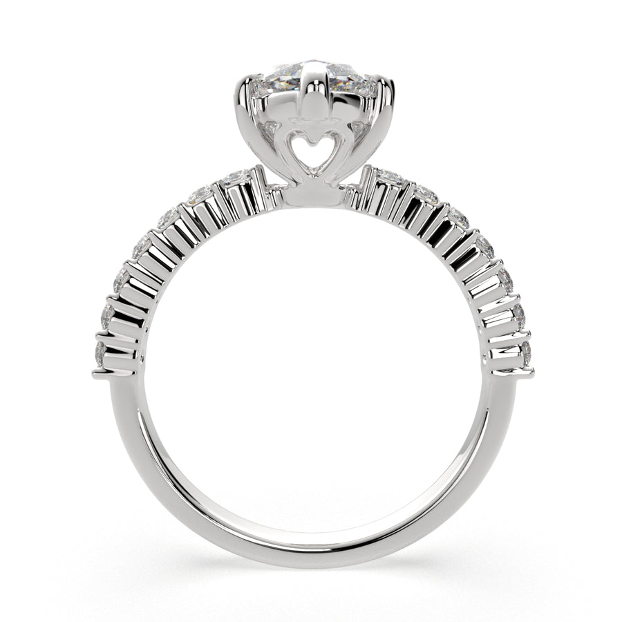 Lavinia 4.35 Carat Marquise Cut Side Stone 4 Prong Engagement Ring