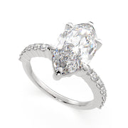 3.35 Carat VS1 D Lab Grown Diamond Side Stone Marquise Ring