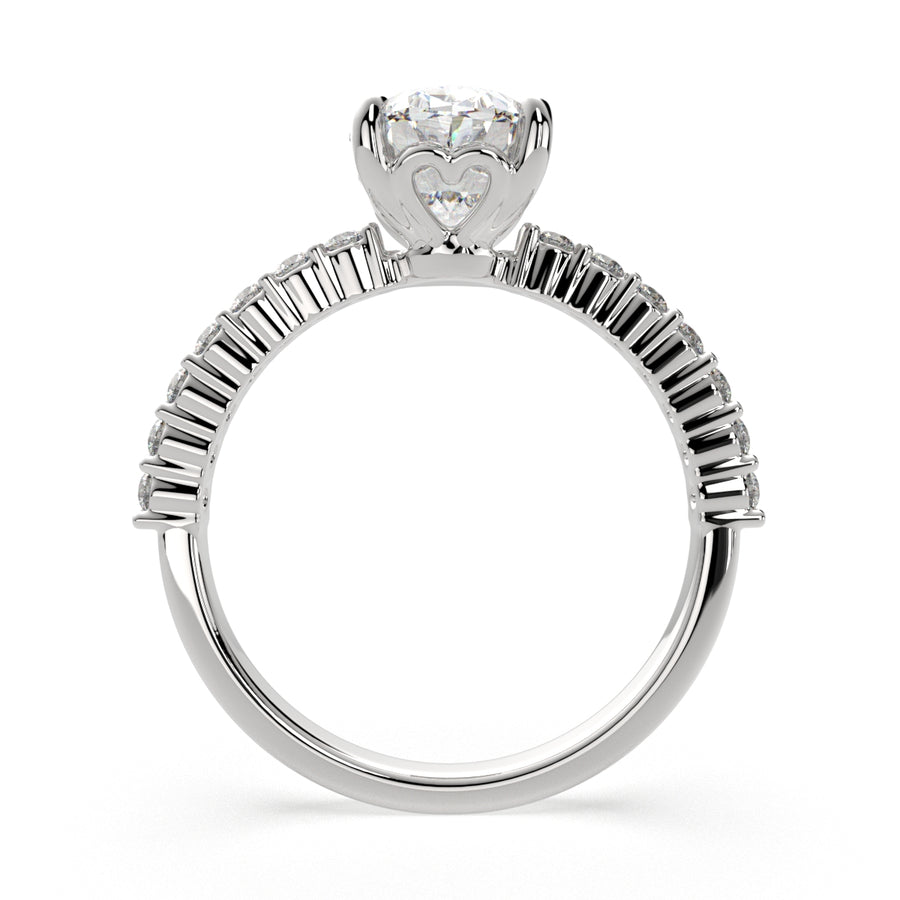 Lavinia 4.35 Carat Oval Cut Side Stone 4 Prong Engagement Ring