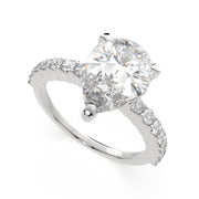 3.35 Carat VS1 D Lab Grown Diamond Side Stone Pear Ring
