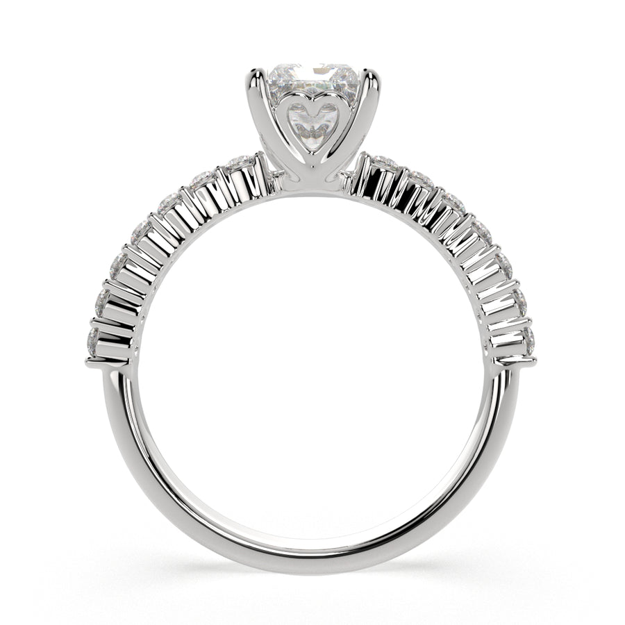 Lavinia 1.35 Carat Radiant Cut Side Stone 4 Prong Engagement Ring