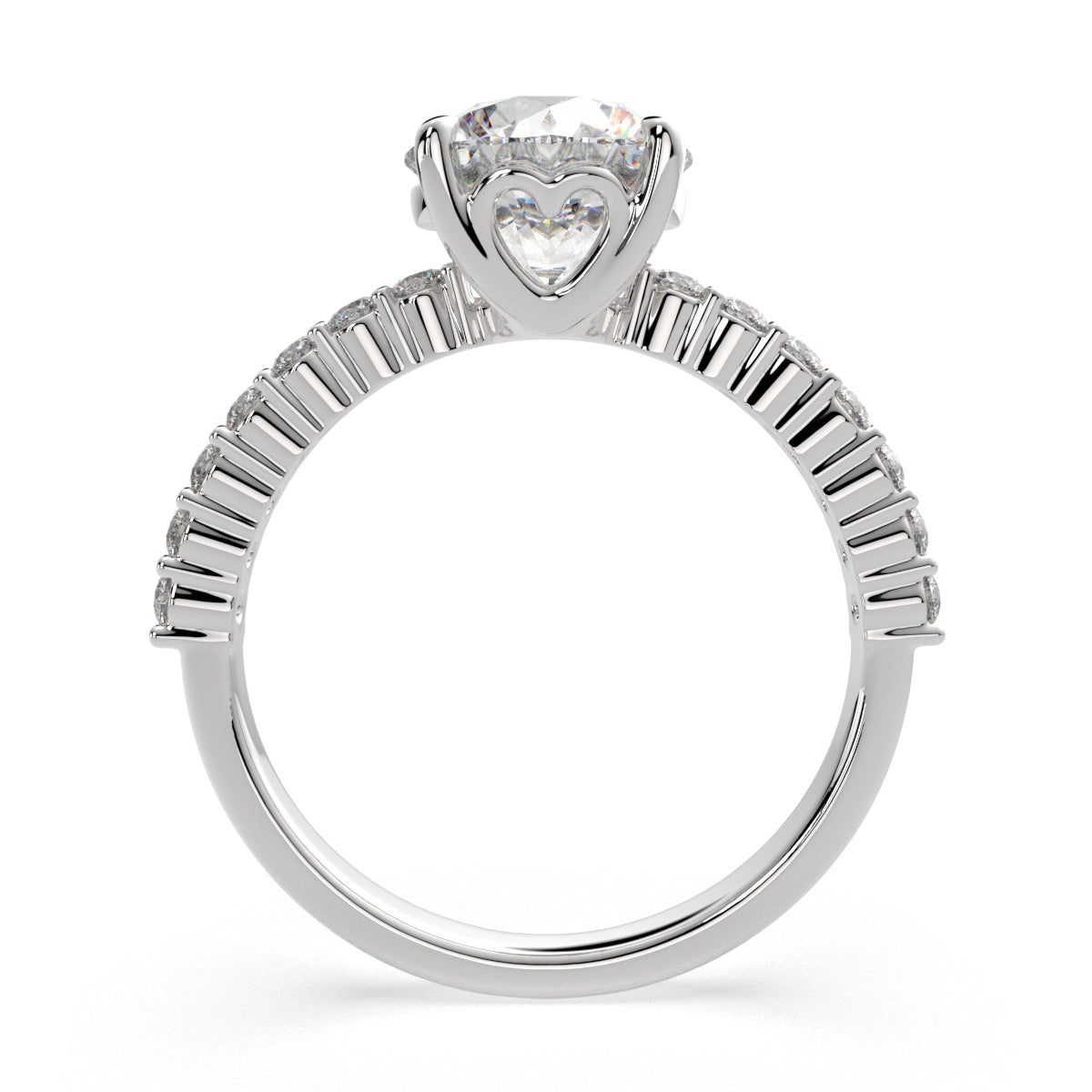 4.35 Carat VS1 D Lab Grown Diamond Side Stone Round Ring