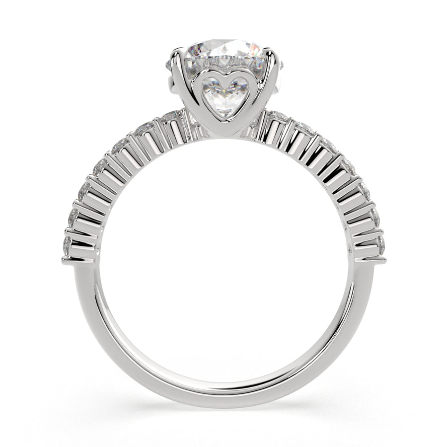 Lavinia 2.35 Carat Round Cut Side Stone 4 Prong Engagement Ring