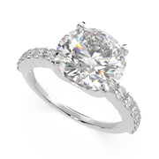 2.35 Carat VS1 D Lab Grown Diamond Side Stone Round Ring