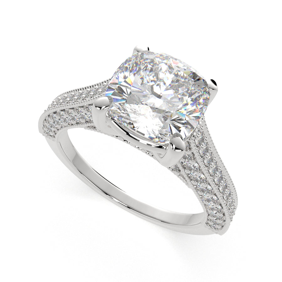 Martina 1.75 Carat Cushion Cut Pave Engagement Ring