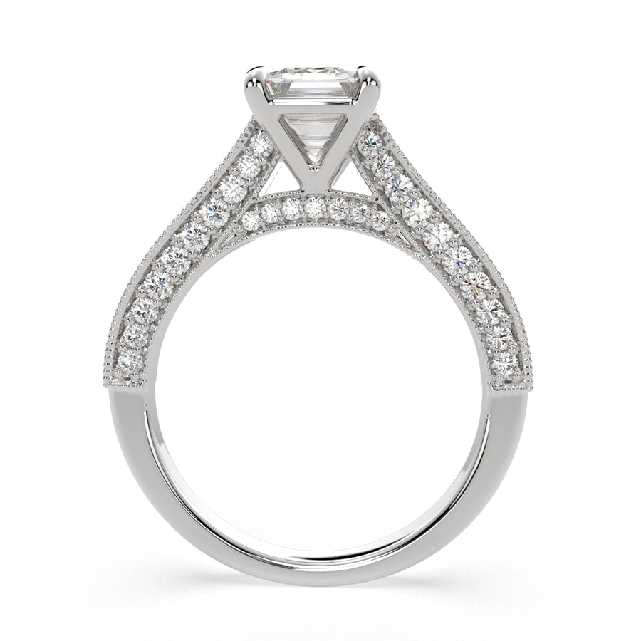 Martina 2.75 Carat Emerald Cut Pave Engagement Ring