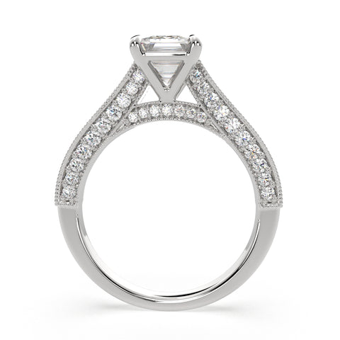 2.75 Carat VS1 D Lab Grown Diamond Pave Emerald Ring