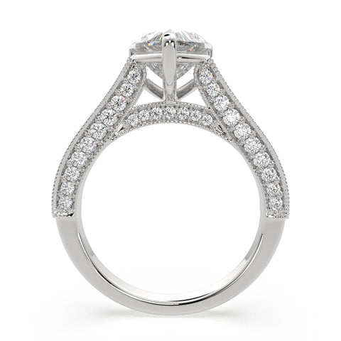 1.75 Carat VS1 D Lab Grown Diamond Pave Heart Ring
