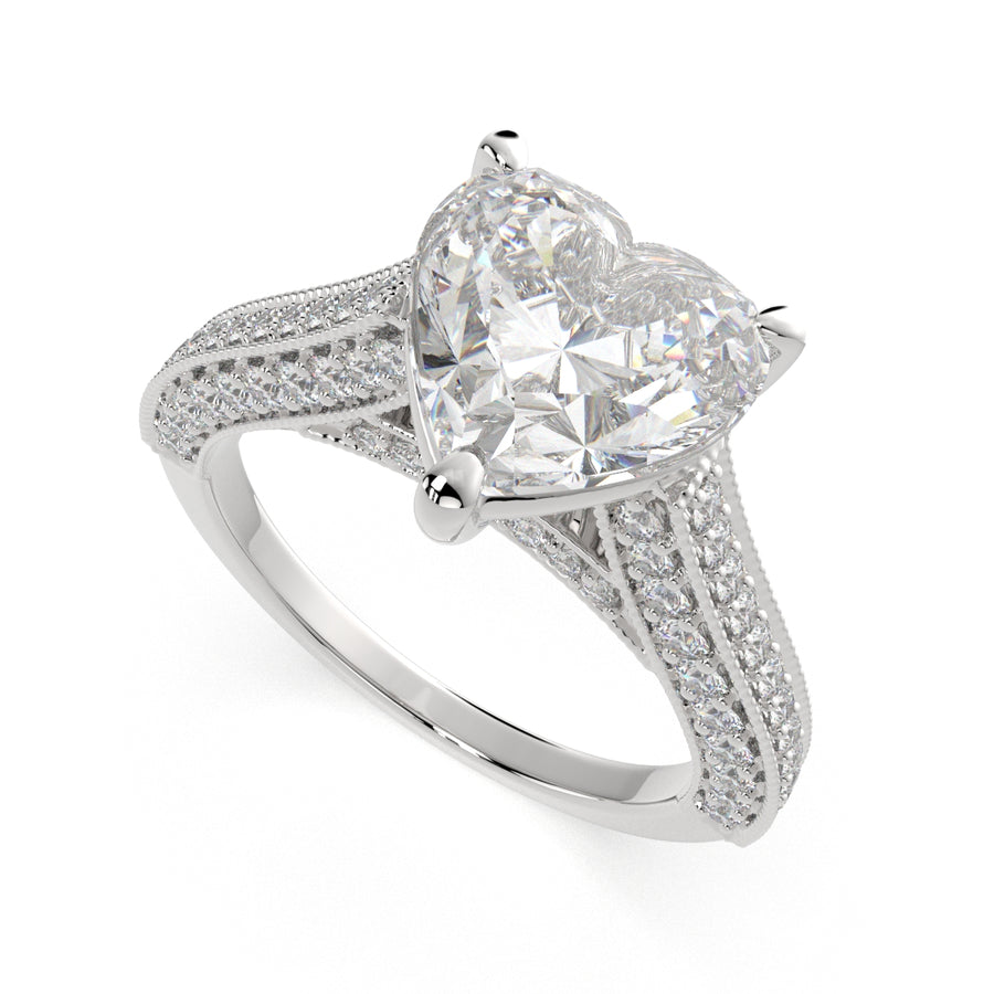 Martina 1.75 Carat Heart Cut Pave Engagement Ring
