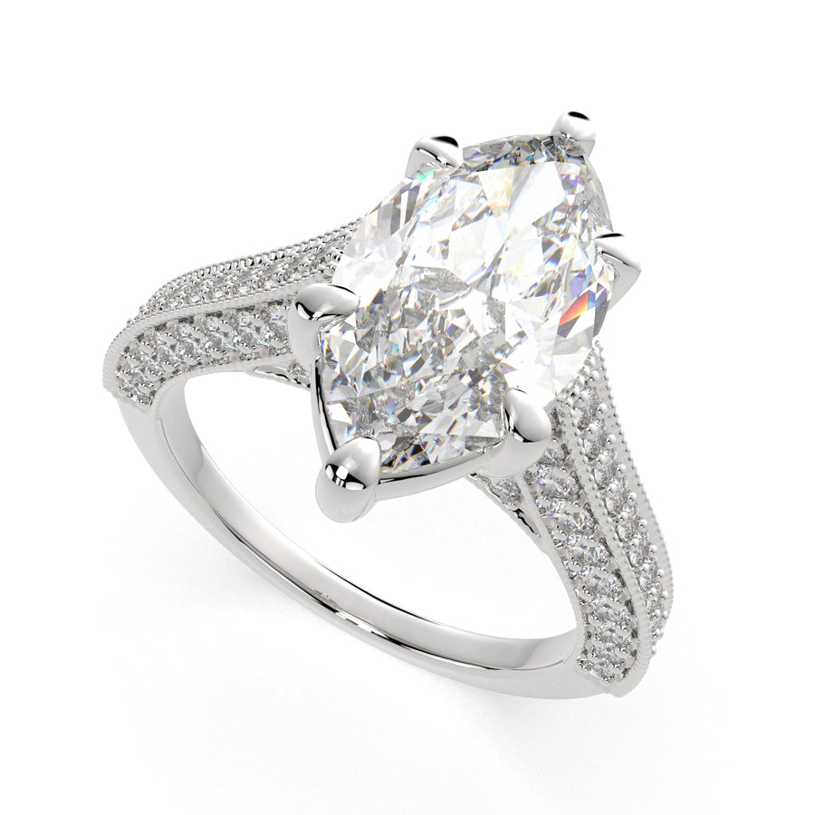 Martina 4.75 Carat Marquise Cut Pave Engagement Ring