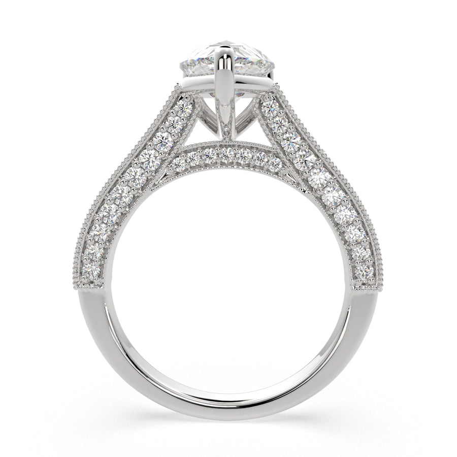 Martina 4.75 Carat Pear Cut Pave Engagement Ring