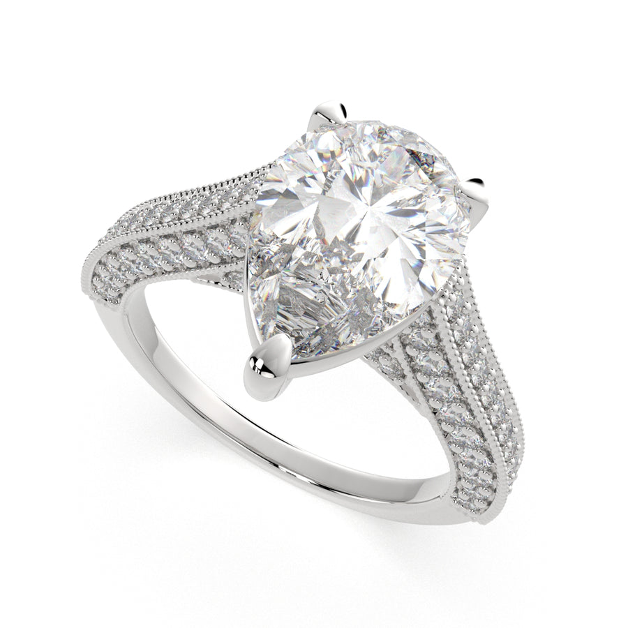 Martina 1.75 Carat Pear Cut Pave Engagement Ring