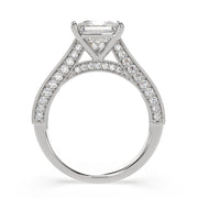 2.75 Carat VS1 D Lab Grown Diamond Pave Princess Ring