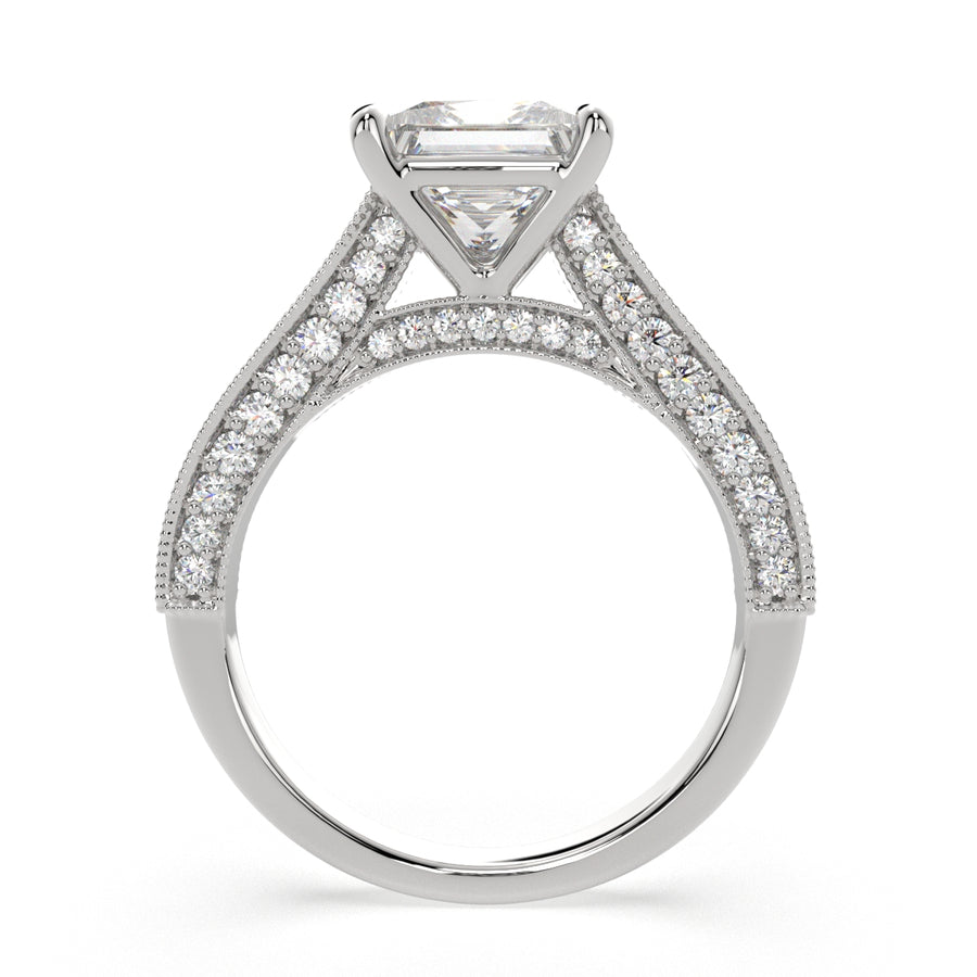 Martina 4.75 Carat Princess Cut Pave Engagement Ring
