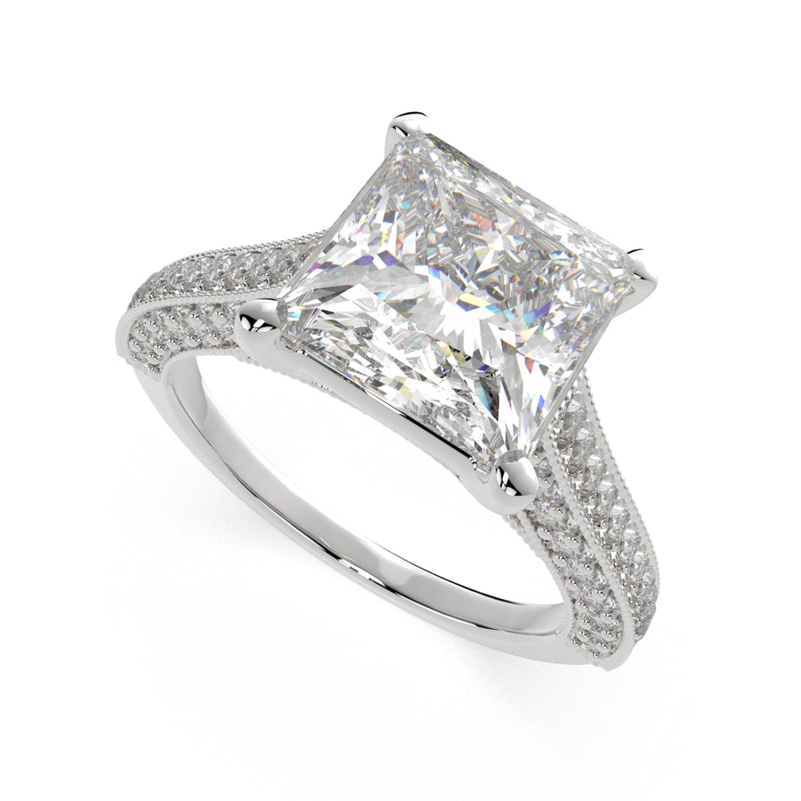 Martina 2.75 Carat Princess Cut Pave Engagement Ring