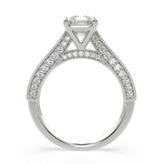 4.75 Carat VS1 D Lab Grown Diamond Pave Radiant Ring