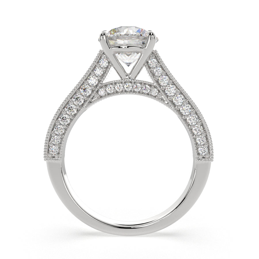 Martina 3.75 Carat Round Cut Pave Engagement Ring