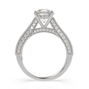 3.75 Carat VS1 D Lab Grown Diamond Pave Round Ring