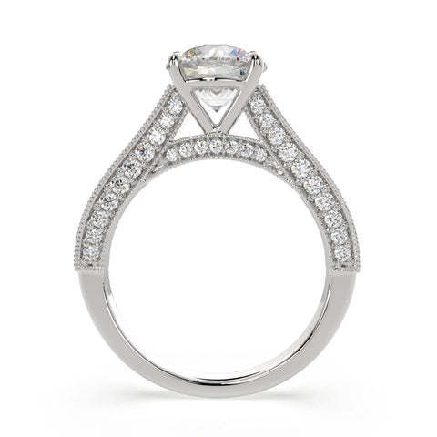1.75 Carat VS1 D Lab Grown Diamond Pave Round Ring