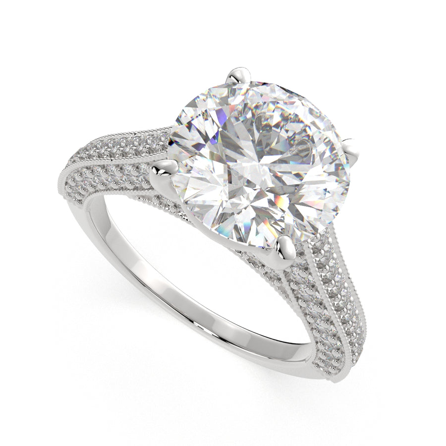Martina 1.75 Carat Round Cut Pave Engagement Ring