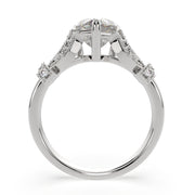 2.15 Carat VS1 D Lab Grown Diamond Pave Heart Ring