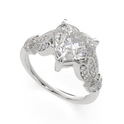 4.15 Carat VS1 D Lab Grown Diamond Pave Heart Ring