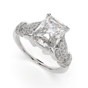 3.15 Carat VS1 D Lab Grown Diamond Pave Radiant Ring