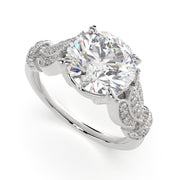 1.15 Carat VS1 D Lab Grown Diamond Pave Round Ring