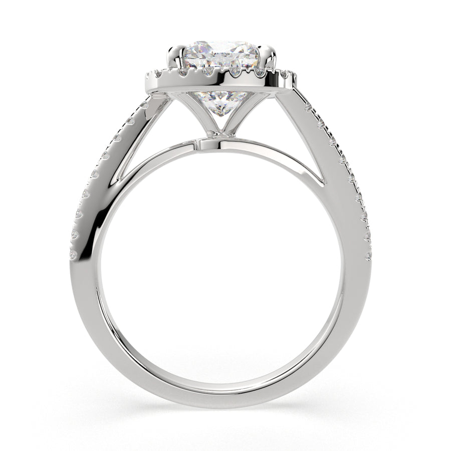 Paloma 1.35 Carat Cushion Cut Pave Halo Engagement Ring
