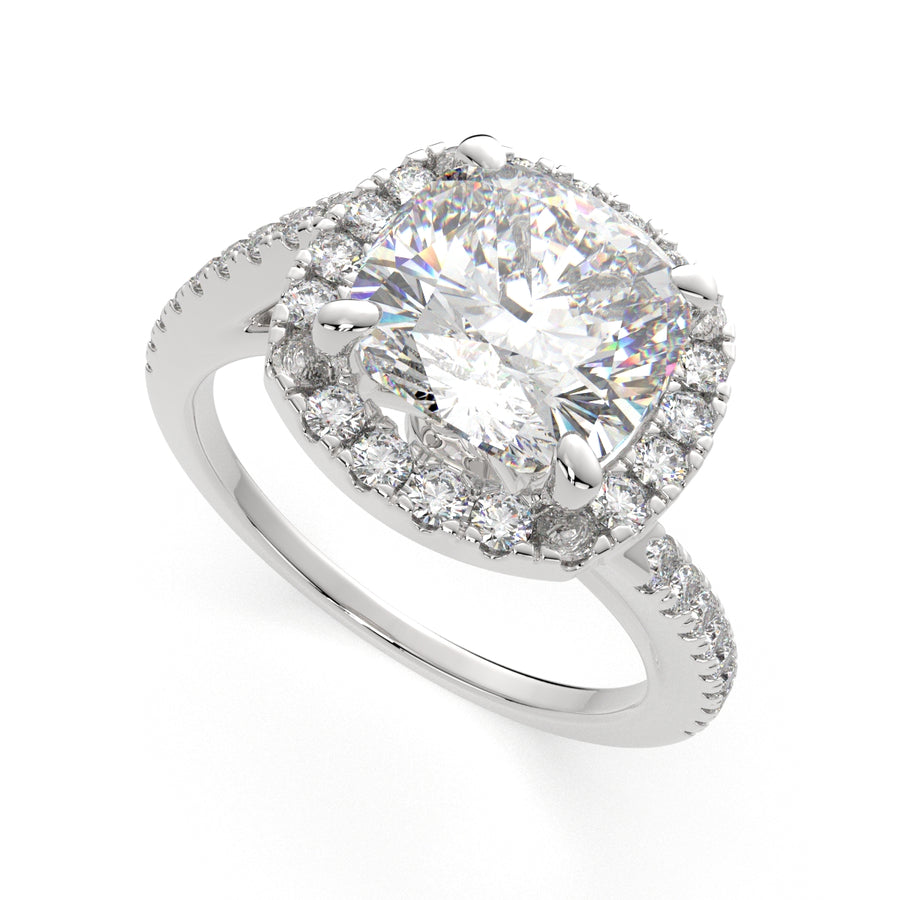 Paloma 1.35 Carat Cushion Cut Pave Halo Engagement Ring