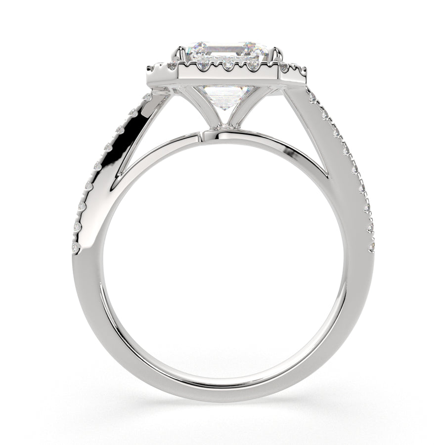 Paloma 3.35 Carat Emerald Cut Pave Halo Engagement Ring