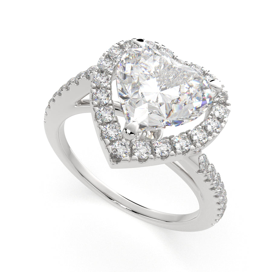 Paloma 1.35 Carat Heart Cut Pave Halo Engagement Ring