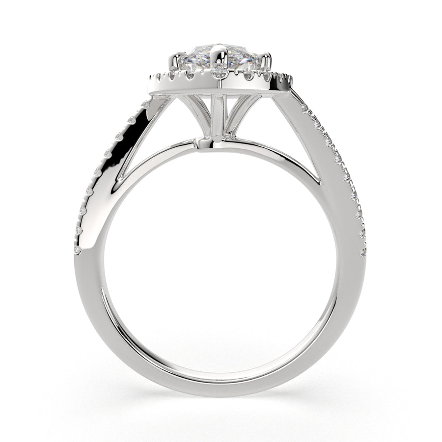 Paloma 2.35 Carat Marquise Cut Pave Halo Engagement Ring