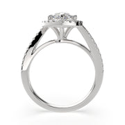 2.35 Carat VS1 D Lab Grown Diamond Halo Pave Marquise Ring