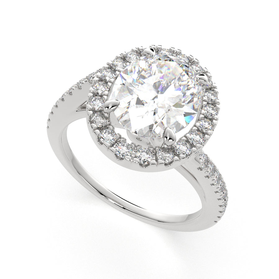 Paloma 4.35 Carat Oval Cut Pave Halo Engagement Ring