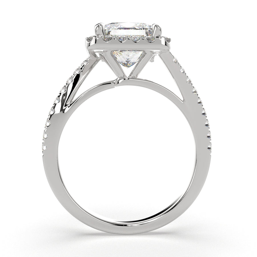 Paloma 1.35 Carat Princess Cut Pave Halo Engagement Ring