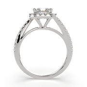 4.35 Carat VS1 D Lab Grown Diamond Halo Pave Radiant Ring