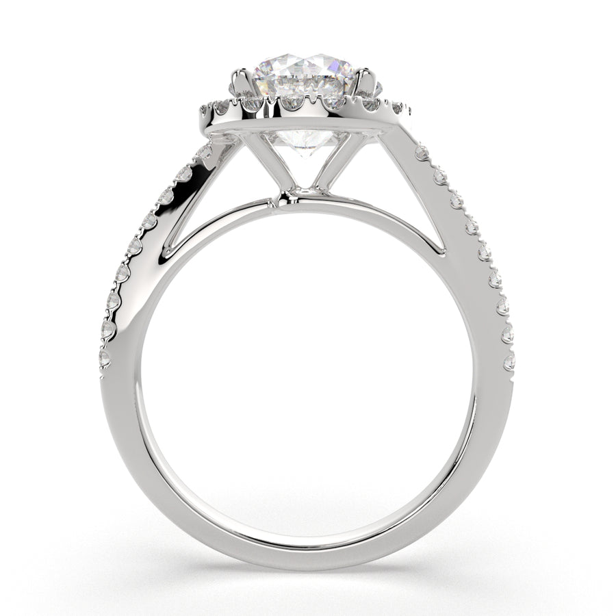 Paloma 3.35 Carat Round Cut Pave Halo Engagement Ring