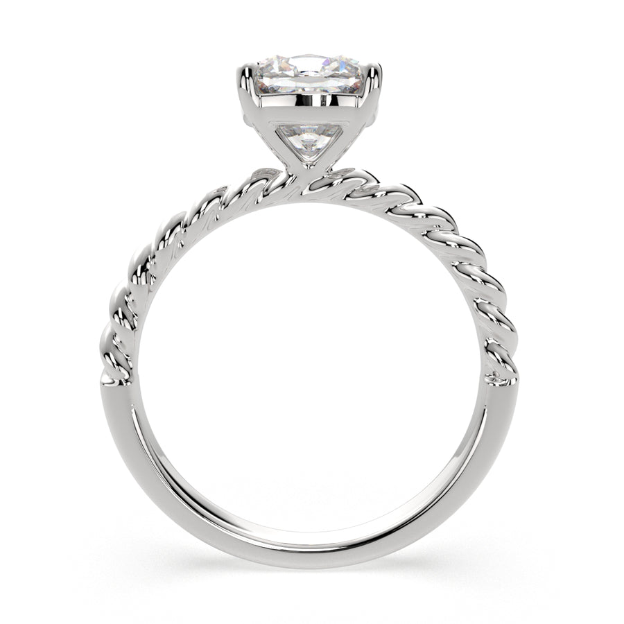Renata 1 Carat Cushion Cut Solitaire Rope Engagement Ring
