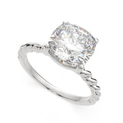 2 Carat VS1 D Lab Grown Diamond Solitaire Cushion Ring