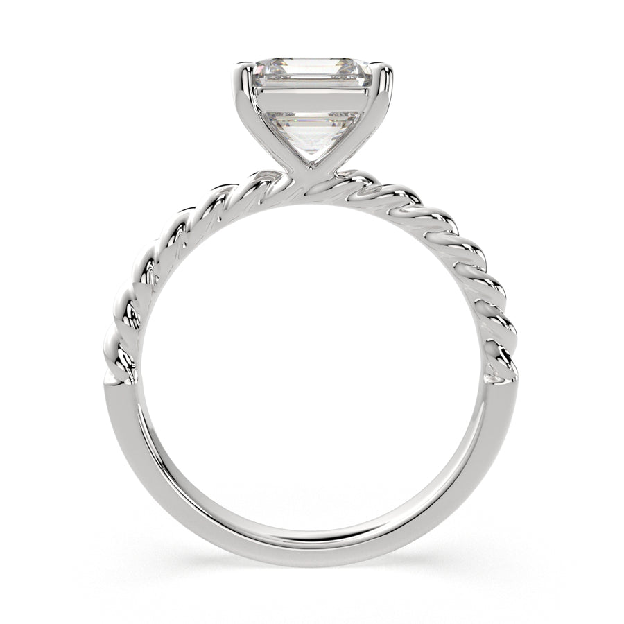 Renata 3 Carat Emerald Cut Solitaire Rope Engagement Ring