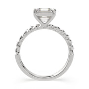 3 Carat VS1 D Lab Grown Diamond Solitaire Emerald Ring