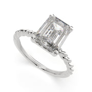 2 Carat VS1 D Lab Grown Diamond Solitaire Emerald Ring