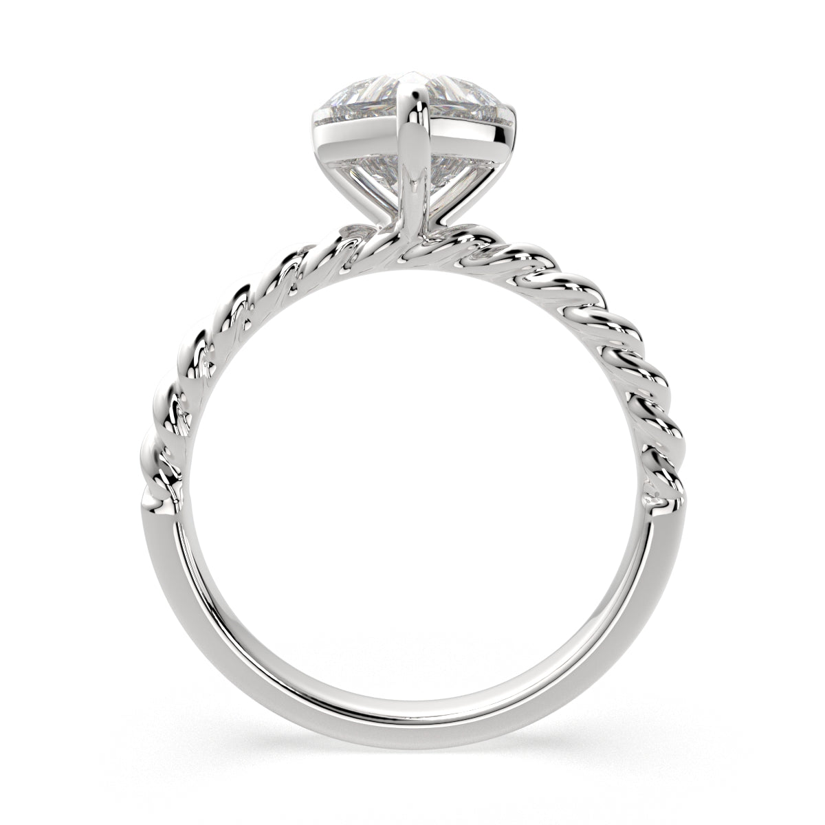 3 Carat VS1 D Lab Grown Diamond Solitaire Heart Ring