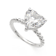 2 Carat VS1 D Lab Grown Diamond Solitaire Heart Ring