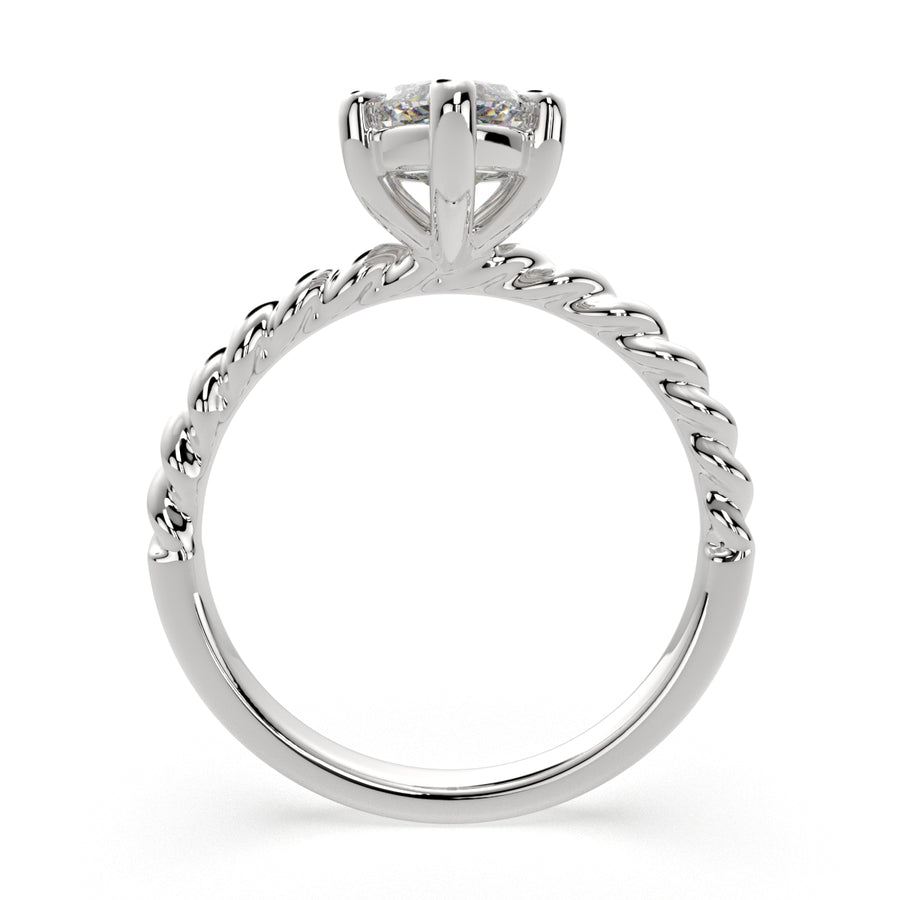 Renata 4 Carat Marquise Cut Solitaire Rope Engagement Ring