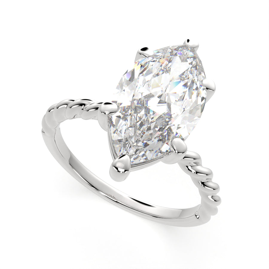 Renata 1 Carat Marquise Cut Solitaire Rope Engagement Ring