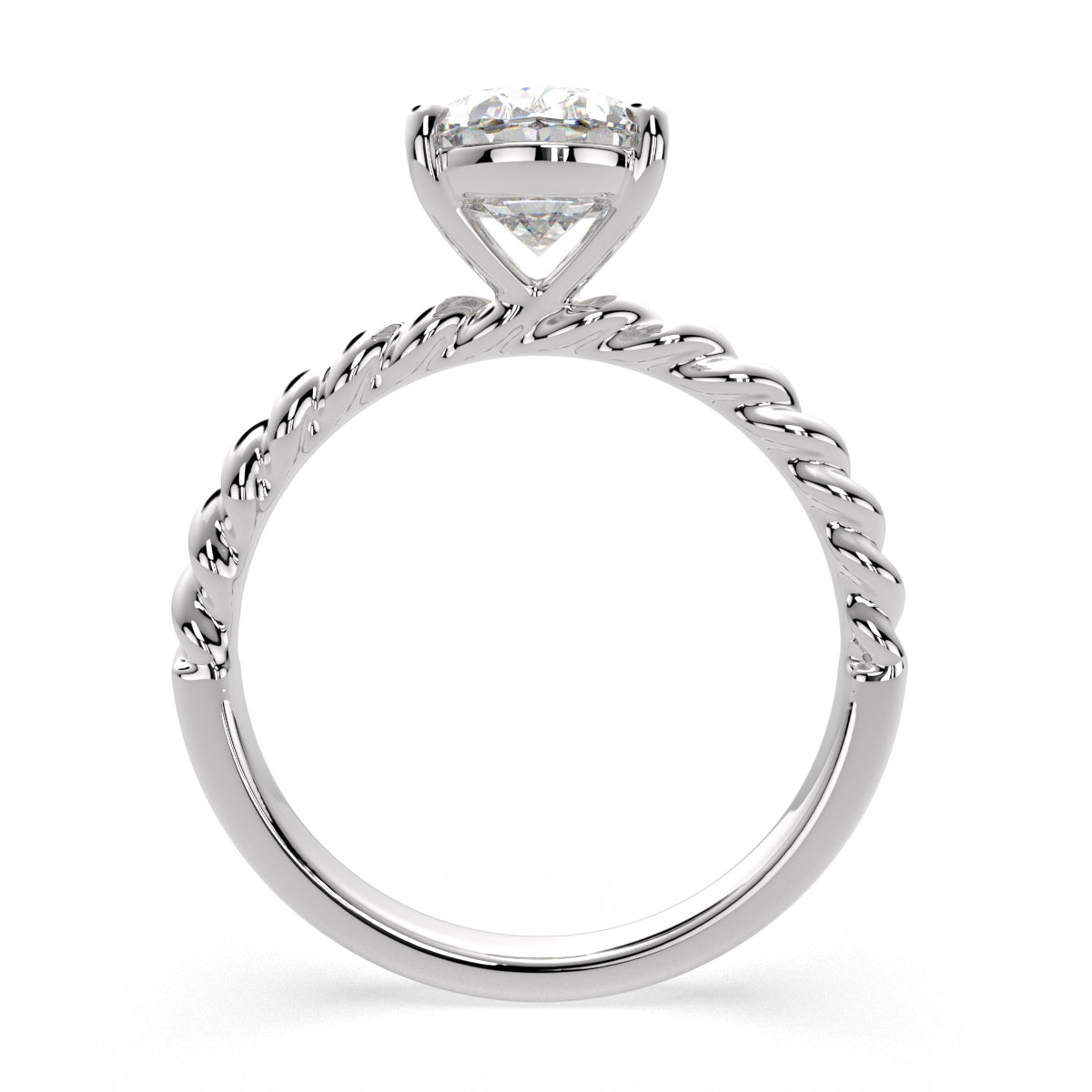 2 Carat VS1 D Lab Grown Diamond Solitaire Oval Ring