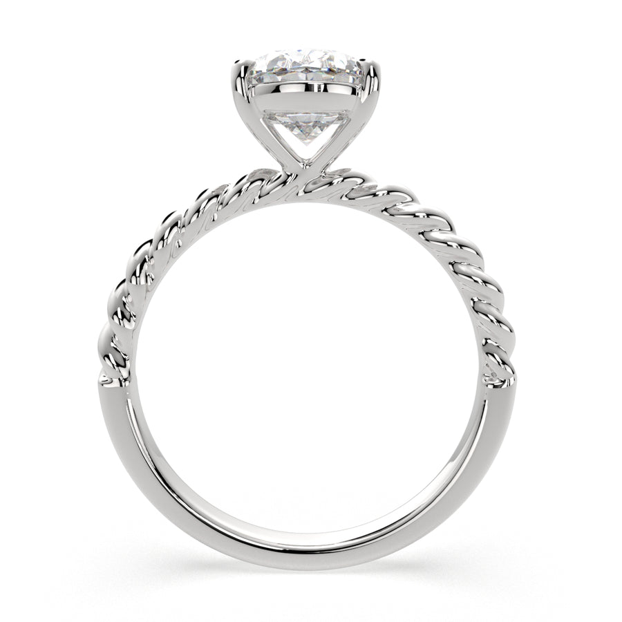 Renata 2 Carat Oval Cut Solitaire Rope Engagement Ring