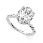 3 Carat VS1 D Lab Grown Diamond Solitaire Oval Ring